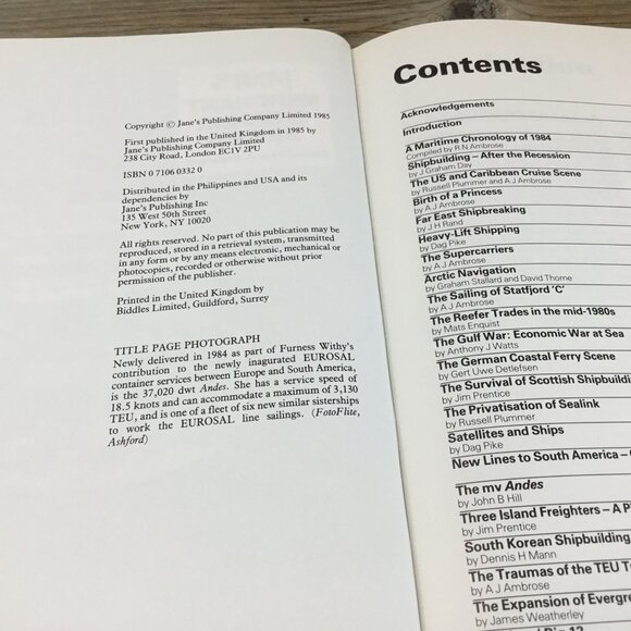 Janes Merchant Shipping Review Hardcover 1985 A.J. Ambrose Third Year Issue - Picture 5 of 11